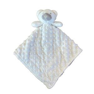 Crevent White Gray Minky Teddy Bear Lovey Plush Baby Toy Plush Toy